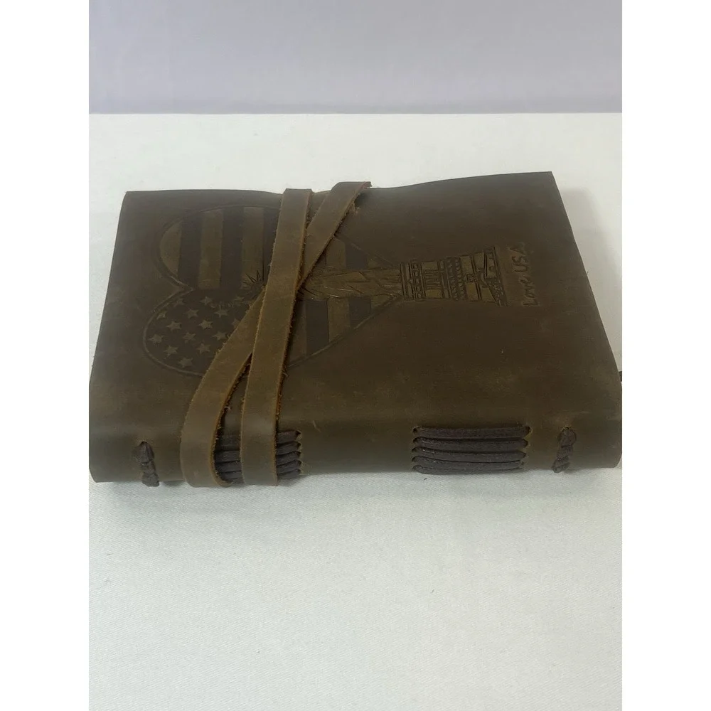 leather Bound Journal For Men And Womes, Handmade Patriotic‎ With LOVE USA